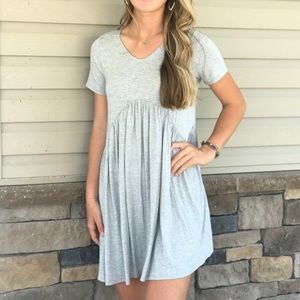 Grey Babydoll Short T-Shirt Dress